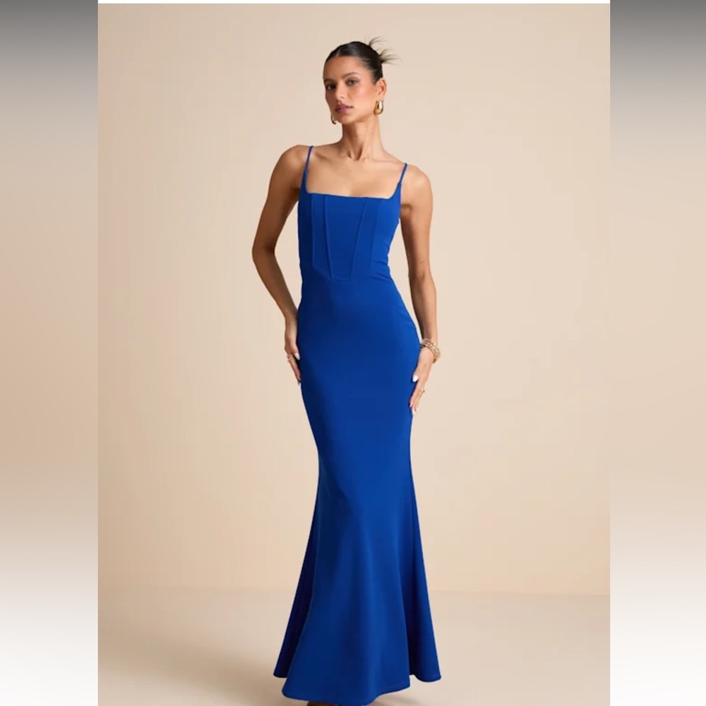 NWT-Imre Royal Blue Sleeveless Mermaid Dress